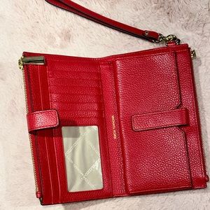 Red Double Zip Michael Kors Wallet
